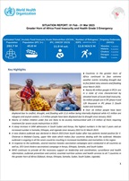 Front page of The Greater Horn of Africa Food Insecurity and Health Grade 3 Emergency Situation Report Feb-Mar 2023