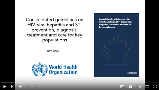 Video presenting the new recommendations of the WHO guidelines for key populations
