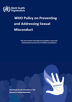 Cover image of the WHO Policy on Preventing and Addressing Sexual Misconduct